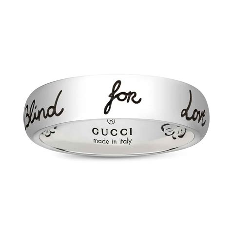 Gucci Blind For Love YBC455247001 Sterling Silver Ring .